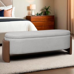 Recamier Sapateira Baú Império Casal 140cm Bouclê Facto - Sofa Store:bouclê Cinza - 2