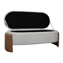 Recamier Sapateira Baú Império Casal 140cm Bouclê Facto - Sofa Store:bouclê Cinza - 5