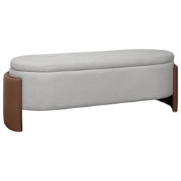 Recamier Sapateira Baú Império Casal 140cm Bouclê Facto - Sofa Store:bouclê Cinza - 1