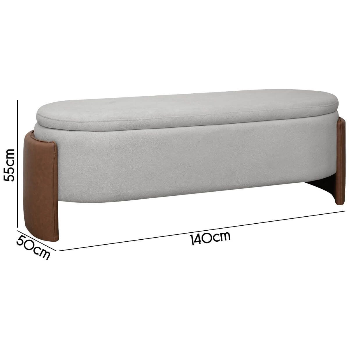 Recamier Sapateira Baú Império Casal 140cm Bouclê Facto - Sofa Store:bouclê Cinza - 8