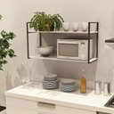 Ver imagem 1 de Prateleira Industrial Parede ou Suspensa Aço e Madeira 50x40x80cm - Laca branca