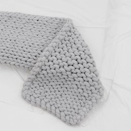 Manta Peseira de Maxi Tricot King 0,70x2,50m, Cor Cinza - Magma Cotton - 4