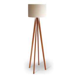Luminária Abajur de Chão com Cúpula de Tecido Linho - 1