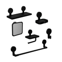 Ver imagem 1 de Kit Acessorios para Banheiro com 6 Peças Preto com Adesivo - Astra