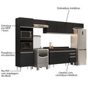 Ver imagem 3 de Armário de Cozinha Modulada 5 Peças CP14 Balcão com Tampo Preto - Lumil Lumil Móveis