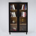 Ver imagem 1 de Armário Multiuso 2 Portas de vidro Ditália E-957 Cor:Preto