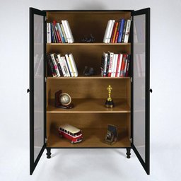 Armário Multiuso 2 Portas de vidro Ditália E-957 Cor:Preto - 2 Armário Multiuso 2 Portas de vidro Ditália E-957 Cor:Preto - 2