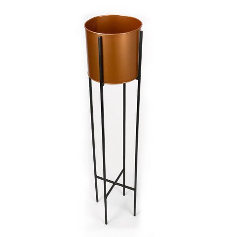Vaso Decorativo Rose com Suporte Metálico Preto 91 cm - D’Rossi