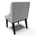 Ver imagem 4 de Kit 6 Cadeiras Estofadas Para Sala De Jantar Base Fixa De Madeira Preto Lia Suede Cinza - Ibiza