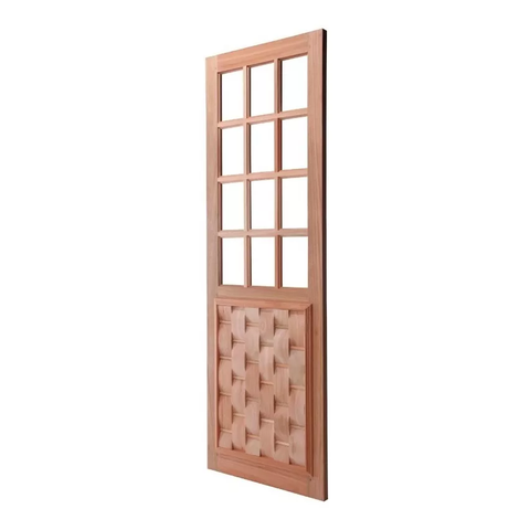 Folha de Porta Madeira Maciça Modelo Couro /quadriculado 210x82