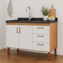 Ver imagem 2 de Gabinete de Cozinha 114 cm com 2 Portas e 3 Gavetas Balcão:Avelato/Branco