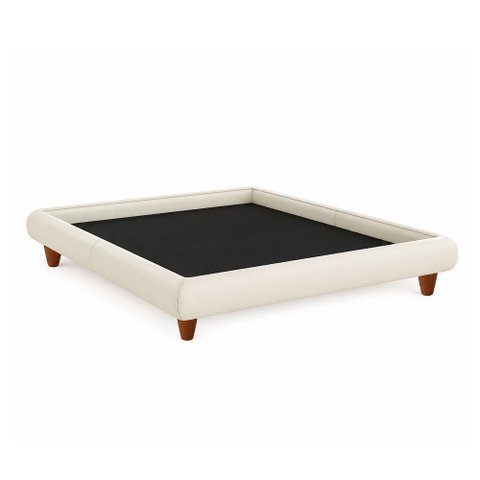 Cama King Japonesa 210cm Pés Madeira Haru Courino Off White - Sallar Home