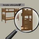 Ver imagem 4 de Beliche Cama Solteiro para Meninos Confortável Cor:legno