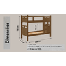 Beliche Cama Solteiro para Meninos Confortável Cor:legno - 2