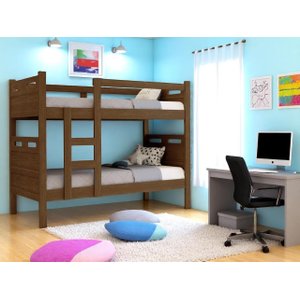 Beliche Cama Solteiro para Meninos Confortável Cor:legno