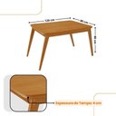 Ver imagem 3 de Mesa de Jantar Copper 120cm Tampo Mdf com 4 Cadeiras Moderna Veludo Creme/naturalle/naturalle