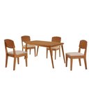 Ver imagem 2 de Mesa de Jantar Copper 120cm Tampo Mdf com 4 Cadeiras Moderna Veludo Creme/naturalle/naturalle