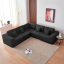 Ver imagem 7 de Kit Sofá Modular 5 Lugares Moderno Curvo Orgânico Adapt Bouclé - Doce Sonho Móveis