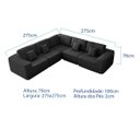 Ver imagem 3 de Kit Sofá Modular 5 Lugares Moderno Curvo Orgânico Adapt Bouclé - Doce Sonho Móveis