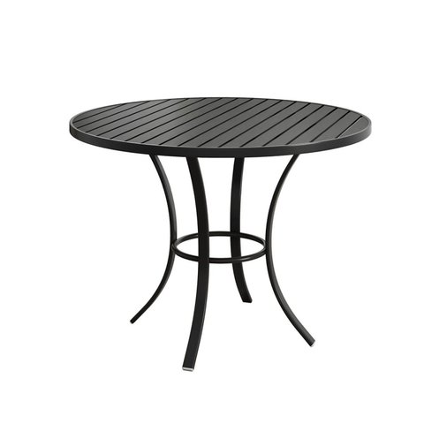 Mesa de Jantar Ibiza Tampo Ripado Aluminio Preto
