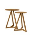 Ver imagem 2 de Kit 2 Mesas Laterais Base em Madeira Maciça Classic