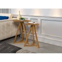 Ver imagem 4 de Kit 2 Mesas Laterais Base em Madeira Maciça Classic