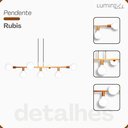 Ver imagem 5 de Pendente Rubis Aluminio Teto E27 7 Luzes Lumini Lab - Dourado Champanhe