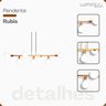 Pendente Rubis Aluminio Teto E27 7 Luzes Lumini Lab - Dourado Champanhe - 5