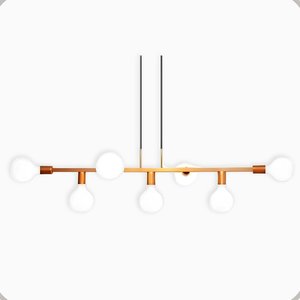 Pendente Rubis Aluminio Teto E27 7 Luzes Lumini Lab - Dourado Champanhe