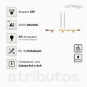 Ver imagem 4 de Pendente Rubis Aluminio Teto E27 7 Luzes Lumini Lab - Dourado Champanhe