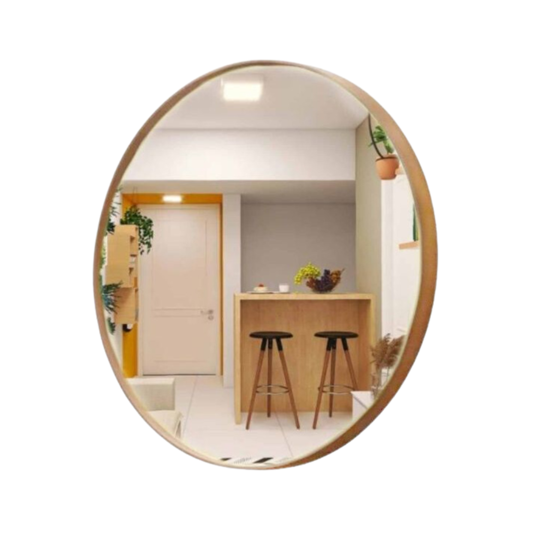 Espelho Redondo Adnet com Moldura + Suporte Quarto Sala Banheiro - 1