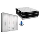 Ver imagem 1 de Cama Box Casal + Colchão Physical Ortobom + Guarda Roupa Master 8.6 Branco