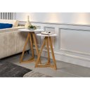 Ver imagem 4 de Kit 2 Mesas Laterais Base em Madeira Maciça Classic