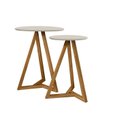 Ver imagem 2 de Kit 2 Mesas Laterais Base em Madeira Maciça Classic