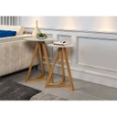 Ver imagem 4 de Kit 2 Mesas Laterais Base em Madeira Maciça Classic