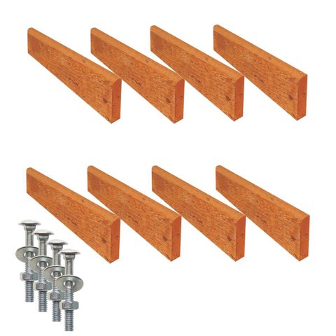 Kit 8 Réguas Pé de Banco Madeira Acabada Verniz 150x5,5x2cm Unicláudio Reguavx8cam