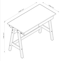 Escrivaninha 110cm Pés em Madeira Maciça Old  - 3