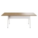 Ver imagem 1 de Mesa de Reunião 200cm para 8 Pessoas com Tampo Chanfrado Industrial Executive Branco/Macadâmia