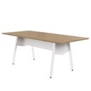 Ver imagem 4 de Mesa de Reunião 200cm para 8 Pessoas com Tampo Chanfrado Industrial Executive Branco/Macadâmia