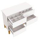 Ver imagem 4 de Cômoda Infantil 6 Gavetas com Guarda Roupa Classic Elfe Branco Acetinado com Pés Madeira - Reller