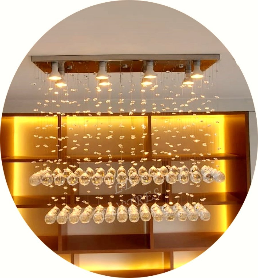 Luminária Pendente Cristal Acrílico para Sala de Jantar