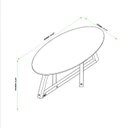 Ver imagem 3 de Mesa de Centro Classic Oval MDF Pés em Maderia Maciça Tebarrot Bege