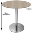 Ver imagem 5 de Mesa Beta Inox 75 Cm (altura) Disco Redondo Tampo Mdp Redondo 70 Cm (larg) X 2,50 Cm (alt)