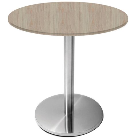 Mesa Beta Inox 75 Cm (altura) Disco Redondo Tampo Mdp Redondo 70 Cm (larg) X 2,50 Cm (alt)