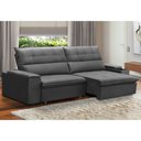 Ver imagem 2 de Sofá Retrátil Reclinável para Sala 4 Lugares 270cm Niels F04 Veludo Cinza Escuro - Lyam Decor