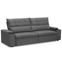 Ver imagem 1 de Sofá Retrátil Reclinável para Sala 4 Lugares 270cm Niels F04 Veludo Cinza Escuro - Lyam Decor