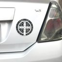 Ver imagem 2 de Adesivo Medalha De São Bento Preto E Branco Resinado Grande