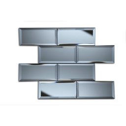Kit Pastilha de Vidro Refletivo com 9 Placas de 37cm x 30cm Rende 1m² Glass Mosaic  - 1