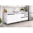 Ver imagem 3 de Gabinete Cozinha Mdp 1,44m Elegance com 6 Pés e Amplo Espaço:branco