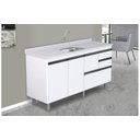 Ver imagem 2 de Gabinete Cozinha Mdp 1,44m Elegance com 6 Pés e Amplo Espaço:branco